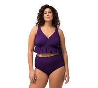 Ulla Popken Bikini, Estructura, Volantes, Copas Suaves, Tirantes Ajustables Juego, Morado, 0 Mujeres
