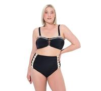 Ulla Popken Bikini Tina, Twist und Applikation Juego, Negro, 42 Mujeres