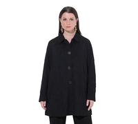 Ulla Popken Blazer de Jersey de Jacquard, Forma en A, Cuello Camisero, Manga Larga Negro 52 845026100-52