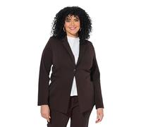 Ulla Popken Blazer de Jersey, línea A, Cuello con Solapa, Confort elástico Caoba 54+ 812754115-54+