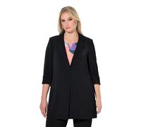 Ulla Popken Blazer para Mujer, Tallas Grandes, Talla Grande, Cuello de Solapa, Aberturas Laterales, Manga 3/4