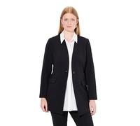 Ulla Popken Blazer Punto Di Roma para Mujer, Cuello en V, Cierre de Botones, Negro, 50