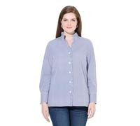 Ulla Popken Blusa a Rayas, Volante Fruncido, Cuello alzado, Manga Larga Lila 42+ 829784847-42+