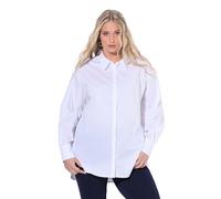 Ulla Popken Blusa Camisera, sobredimensionada, Manga Larga Blanco Nieve 54+ 813741200-54+