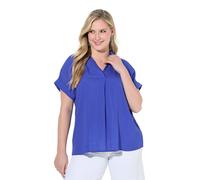 Ulla Popken - Blusa para Mujer, Tallas Grandes, Tallas Grandes, con Botones en la Espalda, con Pliegues Decorativos, Media Manga