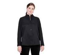 Ulla Popken Blusa para Mujer, Tallas Grandes, Tallas Grandes, Tela Oxford, Cuello de cáliz, Manga Larga, Negro, 48-50