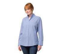 Ulla Popken Blusa, Rayas, Cuello Chimenea, Manga Larga Azul Cielo 50+ 823544700-50+