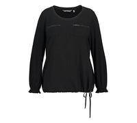 Ulla Popken Bluse. Materialmix Steinchen, Blusas Mujer, Schwarz, Normal