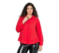Ulla Popken Bluse,volantsaum, A-Line, Lino, 50-52 Mujeres