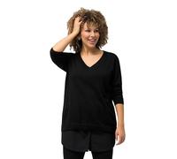 Ulla Popken Blusen-verlängerung, A-Linie, Elastikbund, Gerundeter Saum Extensión de Blusa, línea A, Cintura elástica, Dobladillo Redondeado, Negro, 54-56 Mujeres