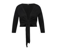 Ulla Popken Bolero, Chaqueta Corta, Jersey, Mangas 3/4, Nudo en la Parte Inferior Negro 46+ 794514100-46+
