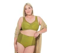 Ulla Popken Braga Moldeadora, Cintura Alta, aplicación Jacquard Verde Amarillento Claro 42+ 813137630-42+