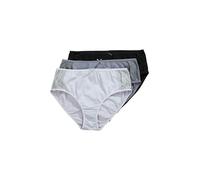 Ulla Popken Bragas de Mujer Tallas Grandes Tallas Grandes Grandes tamaño midislips, Paquete de 3 Unidades, Lateral con Encaje 837353, Negro, 44-46