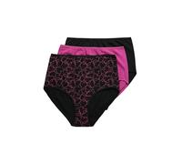 Ulla Popken Bragas de Mujer Tallas Grandes Tallas Grandes Plus Size Maxislips, Paquete de 3 Unidades, Corazones/Color Liso 831885, Frutas del Bosque, 58-60