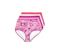 Ulla Popken Bragas de Mujer Tallas Grandes Tallas Grandes Plus Size Maxislips, Paquete de 3 Unidades, Estampado Floral/Monocolor, 848227, Frutas del Bosque, 54-56