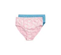 Ulla Popken Midislips, 2er-Pack, Uni/Gingko, Biobaumwolle Slip Double Solid/Print, Rosa Pastel, 50-52 Mujeres
