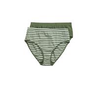 Ulla Popken Bragas Midislips 847041 para Mujer, Tallas Grandes, Tallas Grandes, Paquete de 2, algodón orgánico, Color Liso, Verde Oliva, 48-50