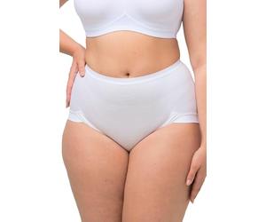 Ulla Popken Braguita de Oficina, sisa de la Pierna para Permanecer Mucho Tiempo sentada, Jersey de algodón Blanco 50+ 497459209-50+