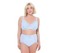 Ulla Popken Bügel-BH, Zierbänder Abnehmbar, Softcups, Cup B-F Bra, Encaje y Correas, Delicado Azul Claro, 95D Mujeres