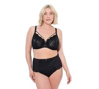 Ulla Popken Bügel-BH, Zierbänder Abnehmbar, Softcups, Cup B-F Bra, Encaje y Correas, Negro, 95D Mujeres