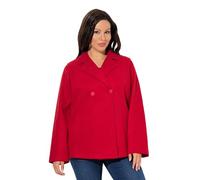 Ulla Popken - Caban de Forro Polar para Mujer, Tallas Grandes, Talla Grande, Cuello de Solapa, Manga Larga