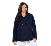 Ulla Popken - Caban de Forro Polar para Mujer, Tallas Grandes, Talla Grande, Cuello de Solapa, Manga Larga