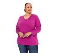 Ulla Popken Camisa, Escote en V, Informal, Manga Larga Bayas 66+ 725334827-66+