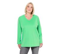 Ulla Popken Shirt, V-Ausschnitt, Relaxed, Langarm Túnica, Verde Menta, 54-56 Mujeres
