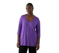 Ulla Popken Camisa, Escote Redondo Pronunciado, Manga 3/4 Lila 58+ 820859830-58+
