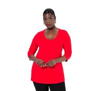 Ulla Popken Camisa, Escote Redondo Pronunciado, Manga 3/4 Salsa 58+ 820859530-58+