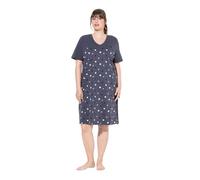 Ulla Popken Camisa Grande, Flores, Bordado, Escote en V, Media Manga Gris Oscuro 42+ 842586102-42+
