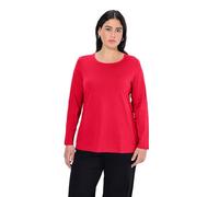 Ulla Popken Camiseta Básica, Cuello Redondo, Ajustada, Manga Larga, Camiseta para Mujer, Rojo (Rot 57), 54-56