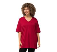 Ulla Popken T-shirt V-ausschnitt, Camiseta Mujer, Rojo (Amapola.), 64-66