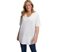 Ulla Popken T-shirt V-ausschnitt, Camiseta Mujer, Blanco (Nieve), 44-46
