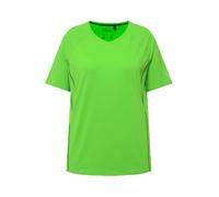 Ulla Popken Camiseta con protección UV 50+, Cuello en V, Media Manga 806779, Verde Claro, 52 ES/54 ES Mujeres