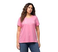 Ulla Popken Camiseta con Texto Regular 829260, Rosa Claro, 20-22 Mujeres