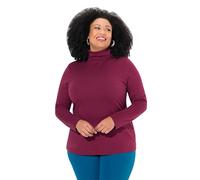 Ulla Popken Shirt, Rollkragen, Slim, Langarm Camiseta, Cuello Alto, Ajustado, Manga Larga, Baya Oscura, 50-52 para Mujer