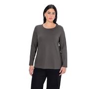 Ulla Popken Camiseta, Cuello Redondo, Holgada, Media Manga Gris Grafito 42+ 486910110-42+