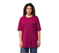 Ulla Popken Hasta la Talla 74, Camiseta básica, Parte Superior, Ajuste Regular, Cuello Redondo, Media Manga Rojo Magnolia 62+ 486910820-62+