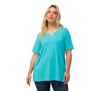 Ulla Popken Camiseta de Manga Corta con Cuello de túnica, Theodore River, 52-54 para Mujer