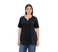 Ulla Popken Camiseta de Manga Corta con Cuello de túnica, Negro (Black Beauty), 64-66 para Mujer