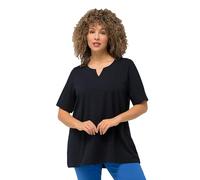 Ulla Popken Camiseta de Manga Corta con Cuello de túnica, Outerspace (Color de Repuesto), 48-50 para Mujer