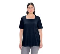 Ulla Popken Camiseta de Manga Corta para Mujer con Cuello en A, Corte Care, para Mujer, Outerspace (Color de Repuesto), 52