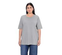 Ulla Popken Camiseta básica, Cuello Redondo, Color Gris Claro, 60-62 para Mujer