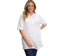 Ulla Popken Camiseta de manga larga de mujer de tallas grandes Polopiquee Shirt Blanco como la nieve, 54 DE / 56 EU