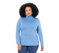 Ulla Popken Camiseta de Manga Larga para Mujer, Tallas Grandes, Tallas Grandes, Aciano Brillante, 56 ES/58 ES