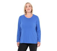 Ulla Popken Camiseta de Mujer Tallas Grandes Tallas Grandes Tallas Grandes Camiseta Slim Cuello Redondo Manga Larga, Ciruela Azul, 54-56