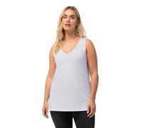 Ulla Popken Camiseta Femenina con Cuello en V para Mujer, Blanco Nieve., 50-52