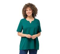 Ulla Popken Camiseta, Forma en A, Cuello de túnica, Media Manga Esmeralda 58+ 807259457-58+