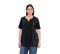 Ulla Popken Camiseta de Manga Corta con Cuello de túnica, Negro (Black Beauty), 56-58 para Mujer